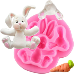 3D Silicone Baby Rabbit Fondant Mould