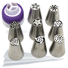 8 Russian Nozzles Set with Coupler & Piping Bag