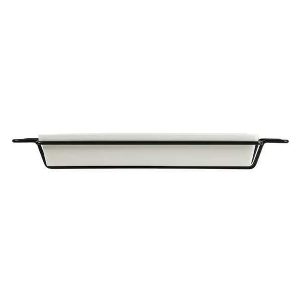 Brilliant Rectangular Plate With Iron Stand, 12.5 Inches