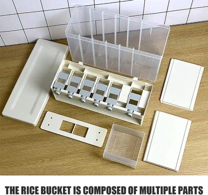 6-Grid Multifunctional Rice Bucket Container