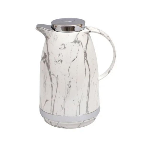 1Ltr Thermos - White Silver