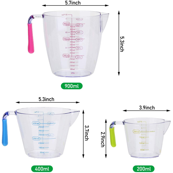 3pcs Plastic Measuring Cup