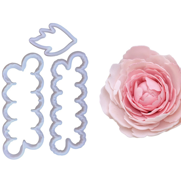 Cake Gumpaster Easiest Rose Cutter 3Pcs
