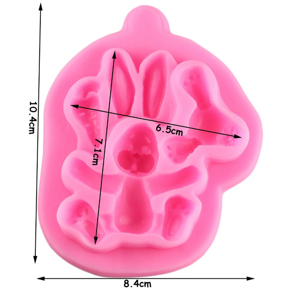 3D Silicone Baby Rabbit Fondant Mould