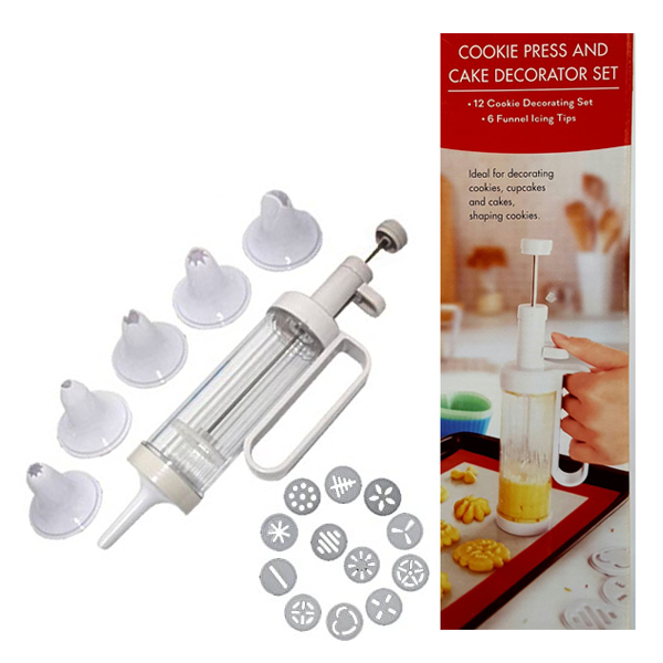2 in 1 Cookie Press And Cake Decorating Set