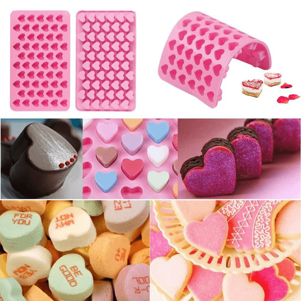 55 Mini Hearts Silicone Decoration Mold