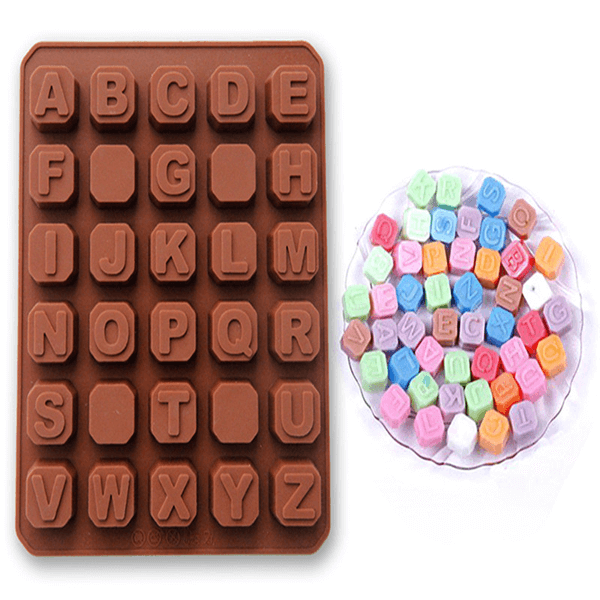Alphabets Shape Silicone Chocolate Mold