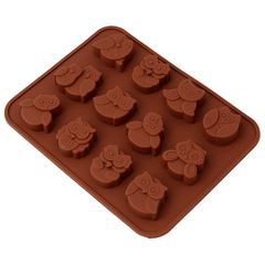 12 Owl Shape Silicone Chocolate Mold