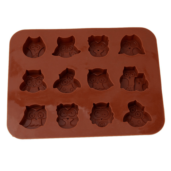 12 Owl Shape Silicone Chocolate Mold
