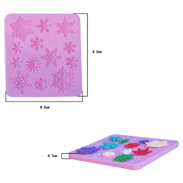 3D Christmas Snowflake Silicone Fondant Mold