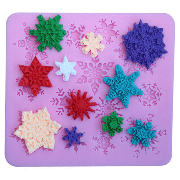 3D Christmas Snowflake Silicone Fondant Mold