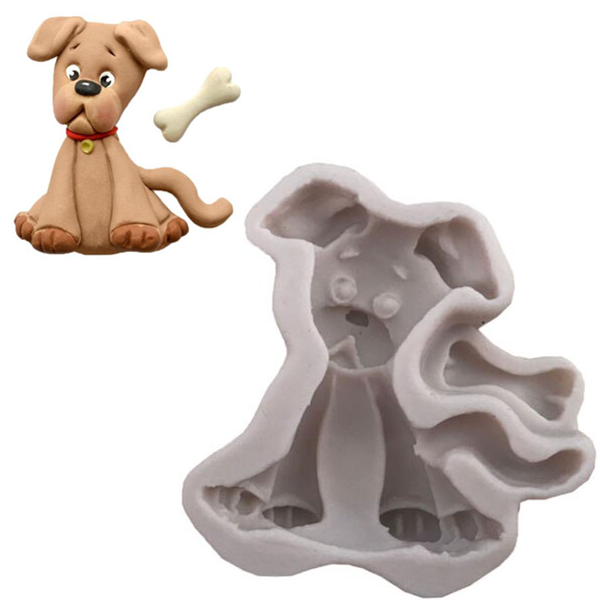 3D Silicone Dog Shape Fondnat Mould
