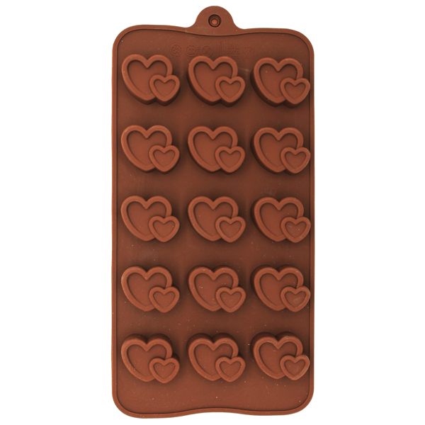 3D Double Heart Silicone Chocolate Mold