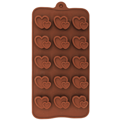 3D Double Heart Silicone Chocolate Mold