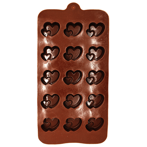3D Double Heart Silicone Chocolate Mold