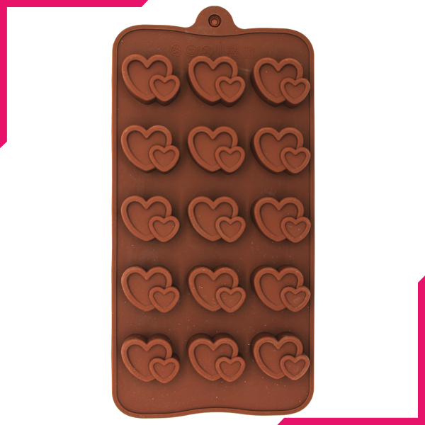 3D Double Heart Silicone Chocolate Mold