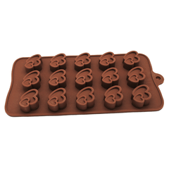 3D Double Heart Silicone Chocolate Mold