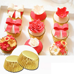 Aluminum Foil Cupcake Liner Golden 40Pcs