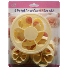 5 Petal Rose Cutter Set Of 6