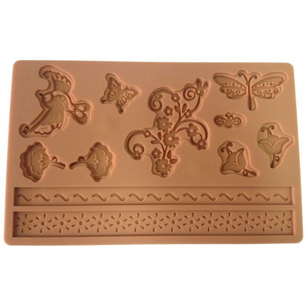 Butterfly Birds Flowers Silicone Mold