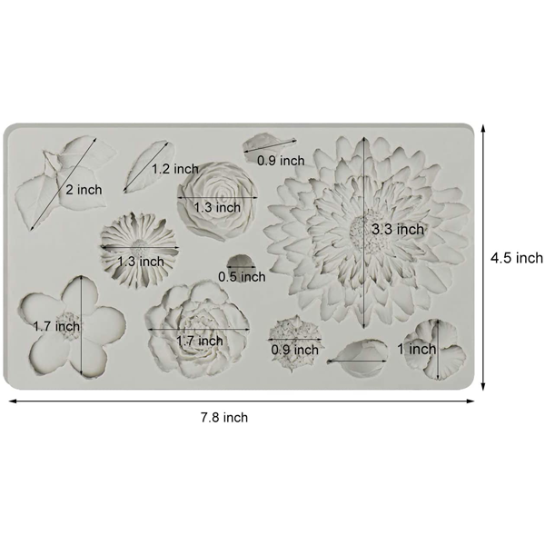 Buttercream Flowers Silicone Mold