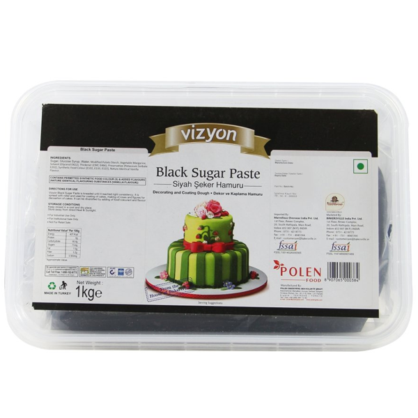 Black Fondant Sugar Paste 1Kg Pack