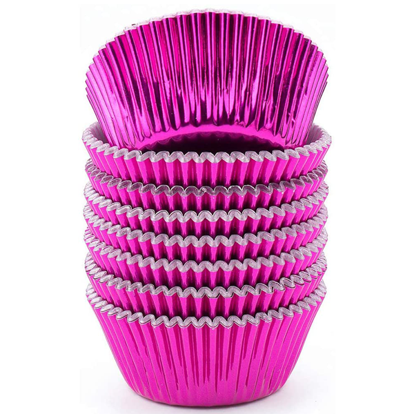 Aluminum Foil Cupcake Liner Pink 100Pcs