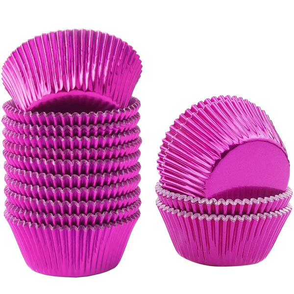 Aluminum Foil Cupcake Liner Pink 100Pcs