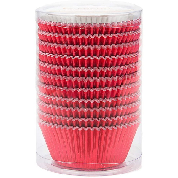 Aluminum Foil Cupcake Liner Red 100Pcs