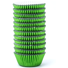 Aluminum Foil Cupcake Liner Green 100Pcs