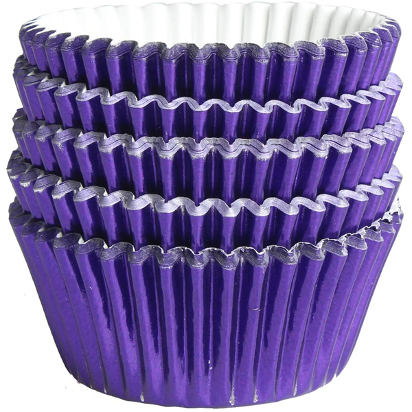 Aluminum Foil Cupcake Liner Purple 100Pcs