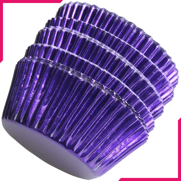 Aluminum Foil Cupcake Liner Purple 100Pcs
