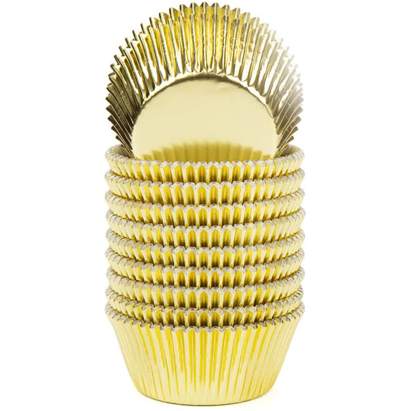 Aluminum Foil Cupcake Liner Golden 100Pcs