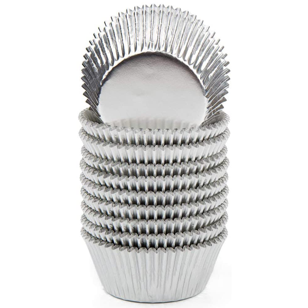 Aluminum Foil Cupcake Liner Silver 100Pcs