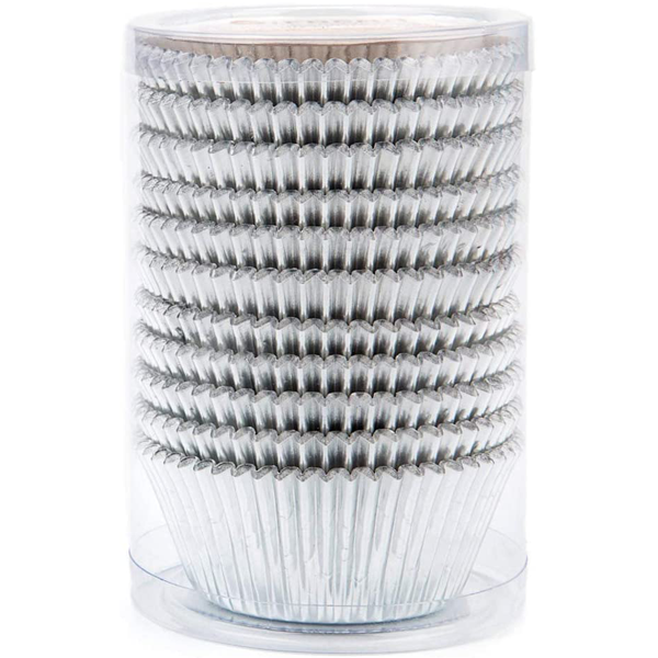 Aluminum Foil Cupcake Liner Silver 100Pcs