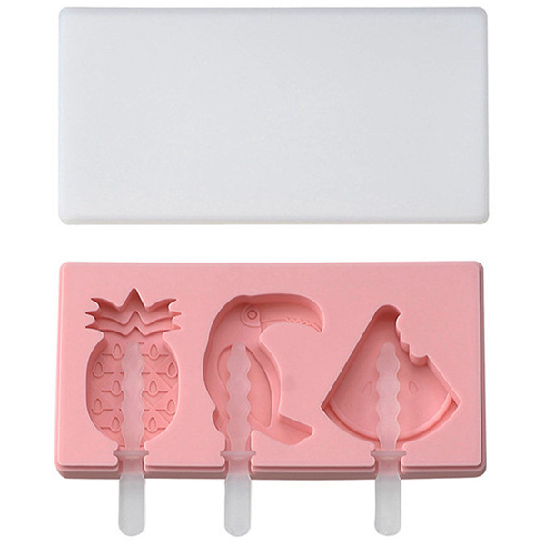 3 Cavity Ice Cream Popsicle Silicone Mold