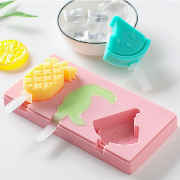 3 Cavity Ice Cream Popsicle Silicone Mold