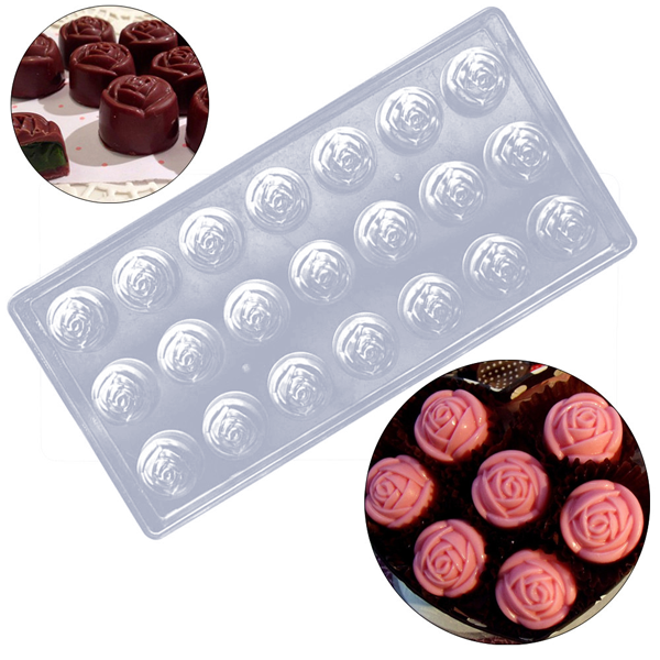 Acrylic Chocolate Mold Rose Flower