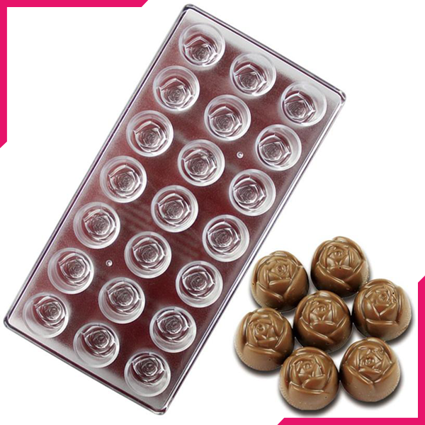 Acrylic Chocolate Mold Rose Flower