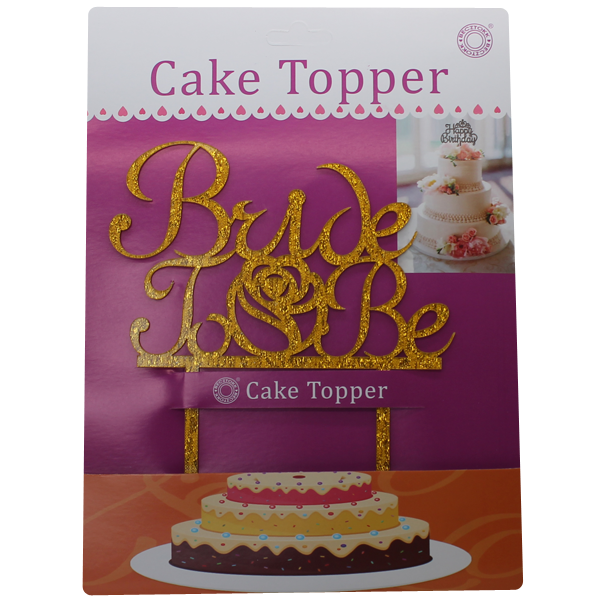 Bride To Be Cake Topper Golden