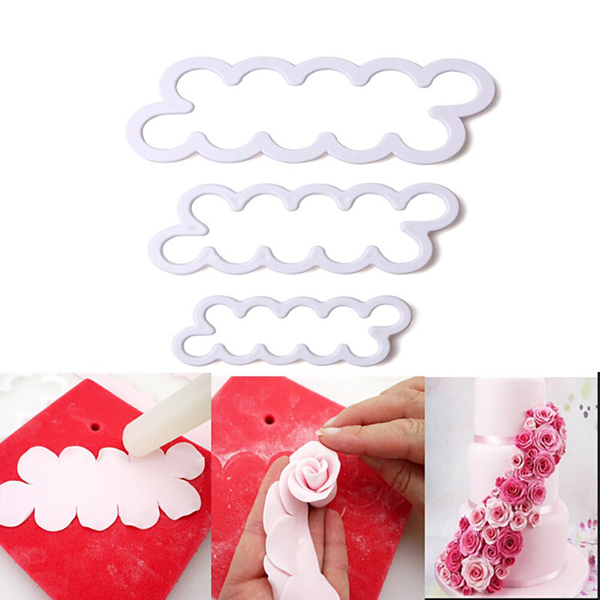 Cake Gumpaster Easiest Rose Cutter 3Pcs Set