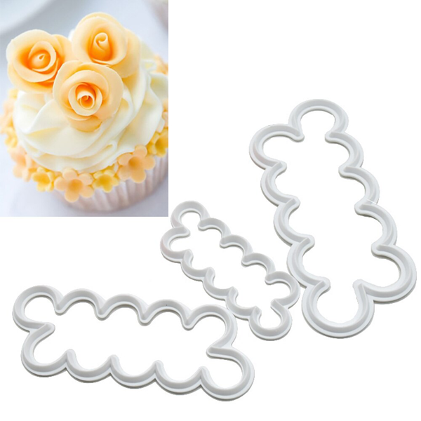 Cake Gumpaster Easiest Rose Cutter 3Pcs Set