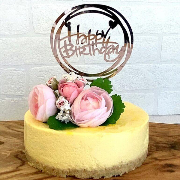 Acrylic Circle Happy Birthday Cake Topper