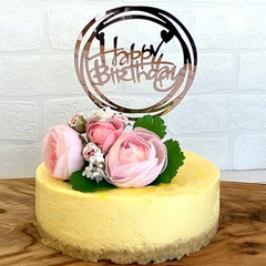 Acrylic Circle Happy Birthday Cake Topper