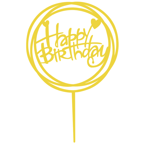Acrylic Circle Happy Birthday Cake Topper