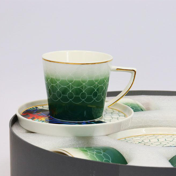 Angela Cup & Saucer Set - Green Floral