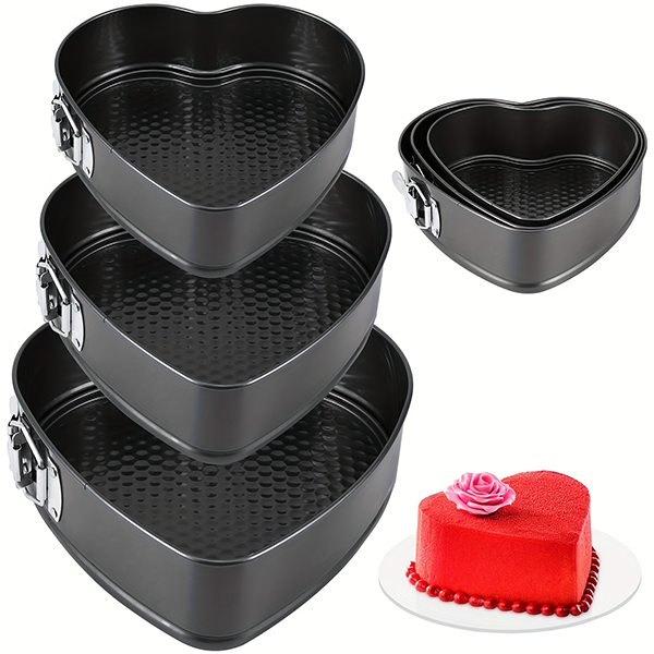 3Pcs Heart Shaped Cake Pan Set