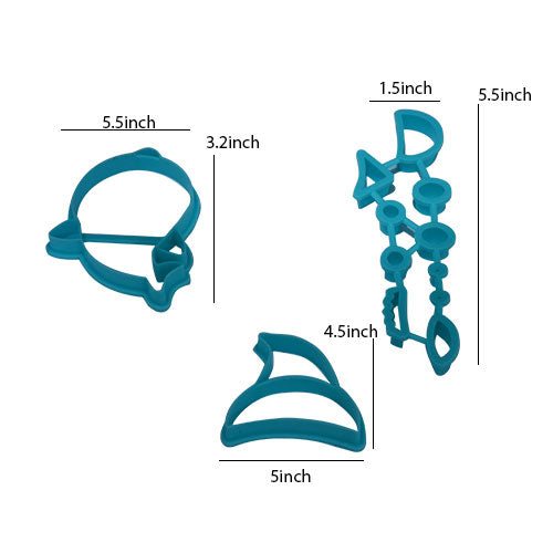 Baby Shark Fondant Cutter Set Plastic