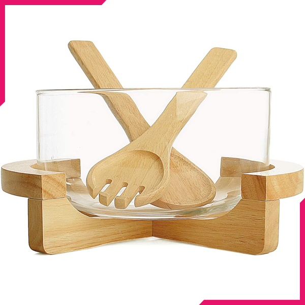 Billi Glass Salad Bowl Set