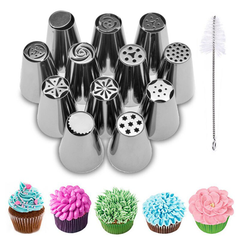 12 Pcs Multi-Design Russian Icing Nozzle/Tips for Cake Decorating